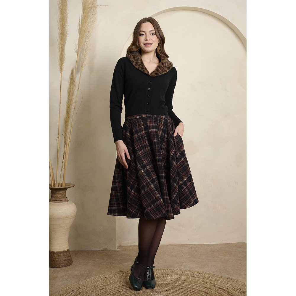 Banned - Wool Mix Cary Book Checks Rock - Dunkelblau